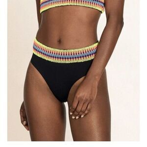 Peixoto Zoni High Waist Bikini Bottom Black/Multicolor Size XS